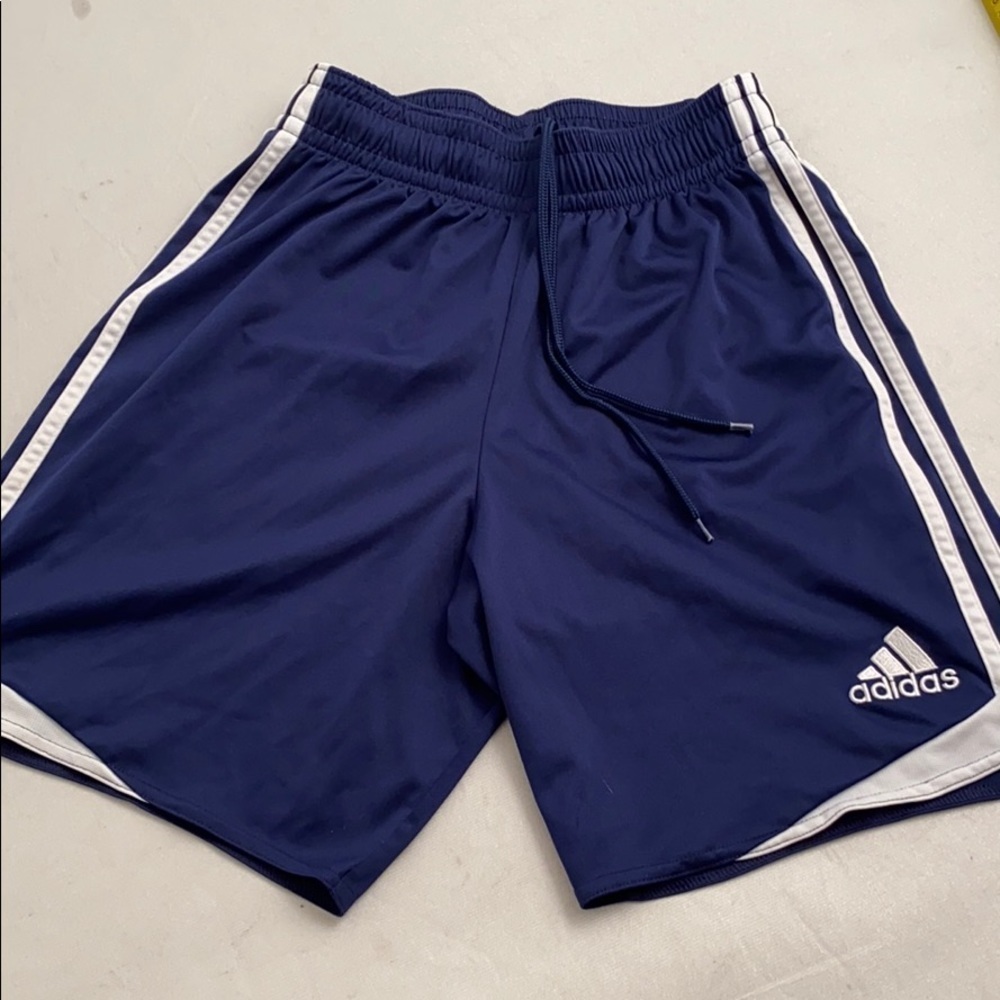 Adidas blue and white athletic shorts 10/12